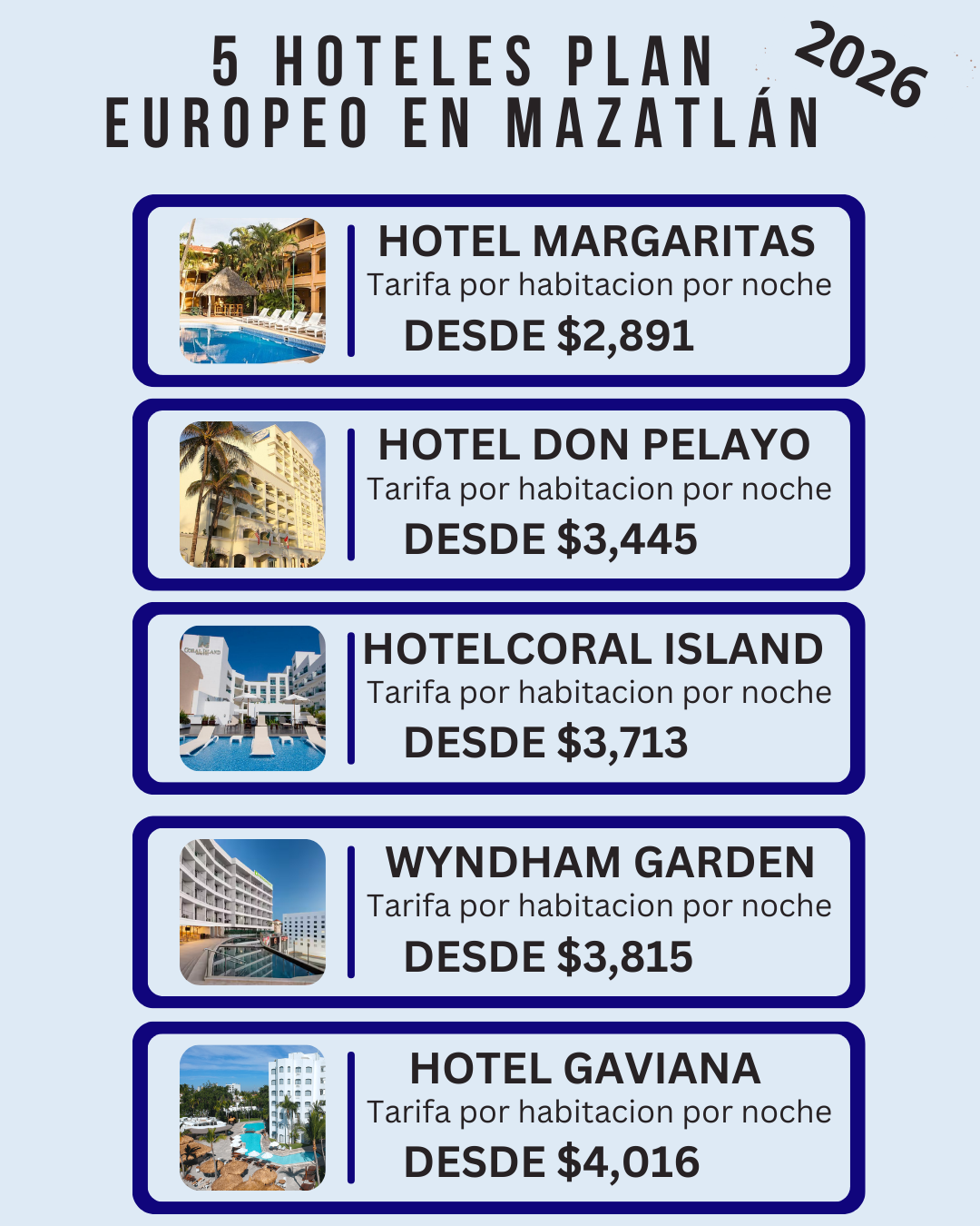 MAZATLAN-MARGARITAS ( Plan Europeo ) 